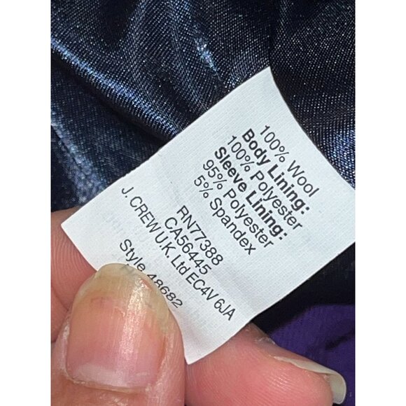 J.Crew Womens Schoolboy Career Blazer Size 0 Purple Wool - Picture 10 of 10